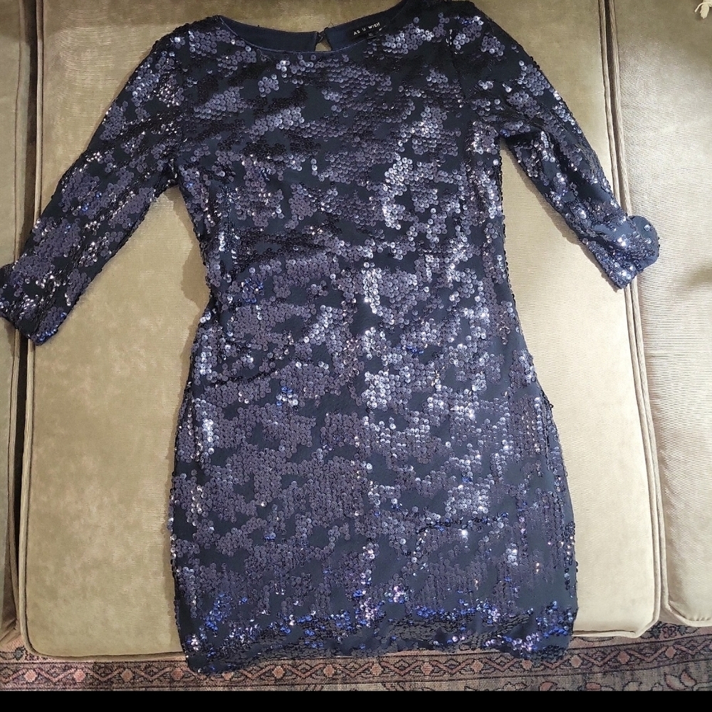 As U Wish Midnight Blue Sequin Dress